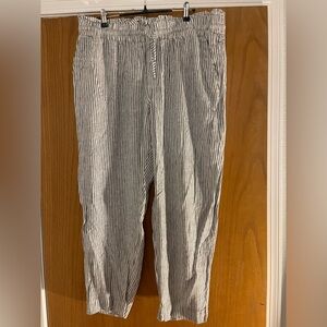 a new day Men's Black & White Vertical Stripe Chinos